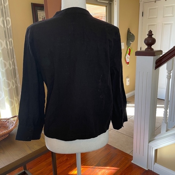 ❌ SOLD NWT - INC Tie Hem Collarless Button Down Casual Minimalist Top Black, M - Picture 5 of 8